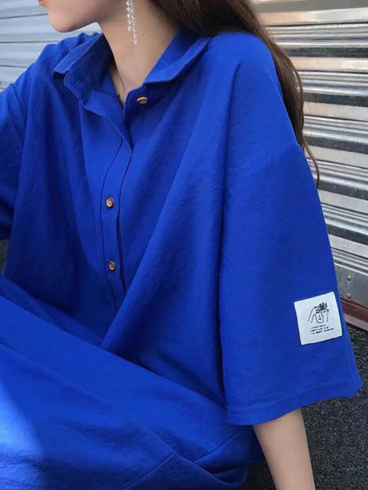 Korean Style A Line Shirt Dress - plus Size Shirt Dress Slimming Belly
