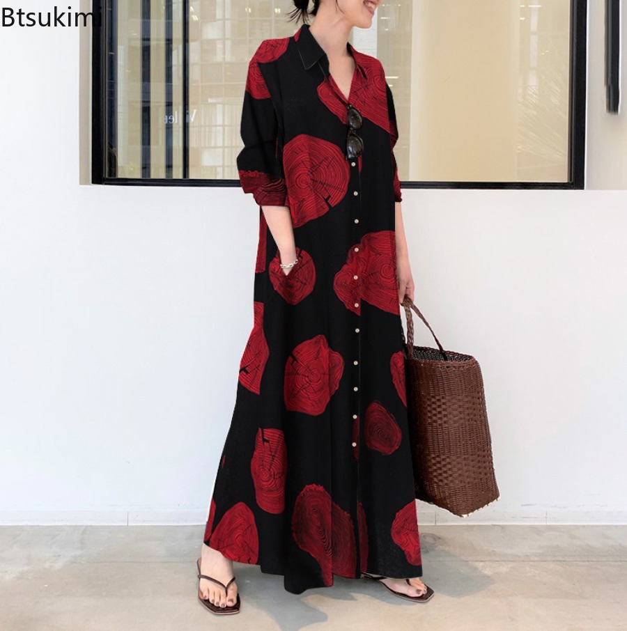 2026 Women Shirt Dress Loose C - Casual Loose Linen Shirt Dress recension och pris