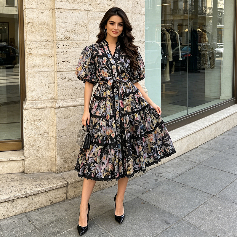 ZAMOR French Vintage Floral Te - French Vintage Floral Midi Dress recension och pris
