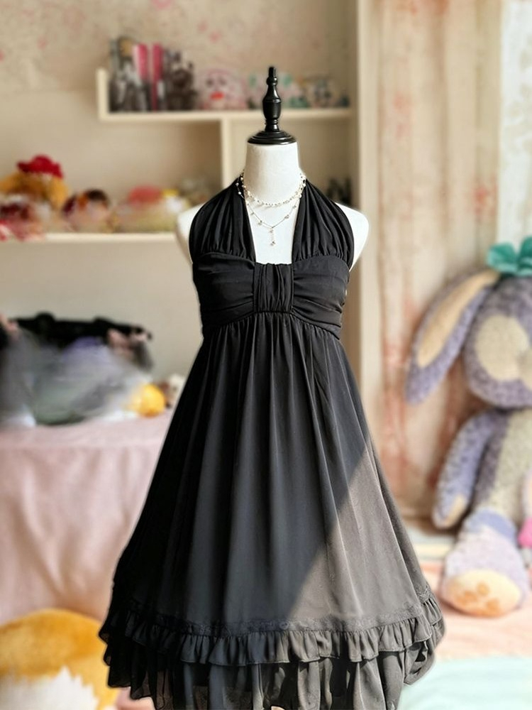 Vintage Elegant Halter Midi Dr - French Vintage Floral Midi Dress recension och pris