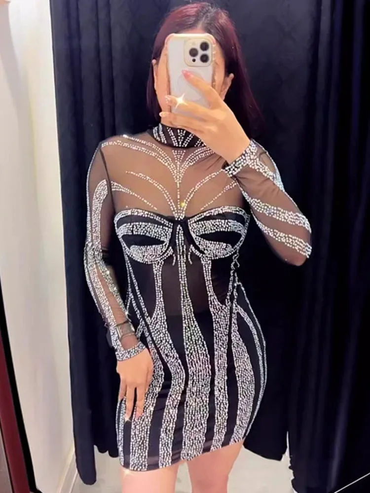 Sparkly Diamonds Rhinestone Bi - Sparkly Rhinestone Club Party Dress recension och pris