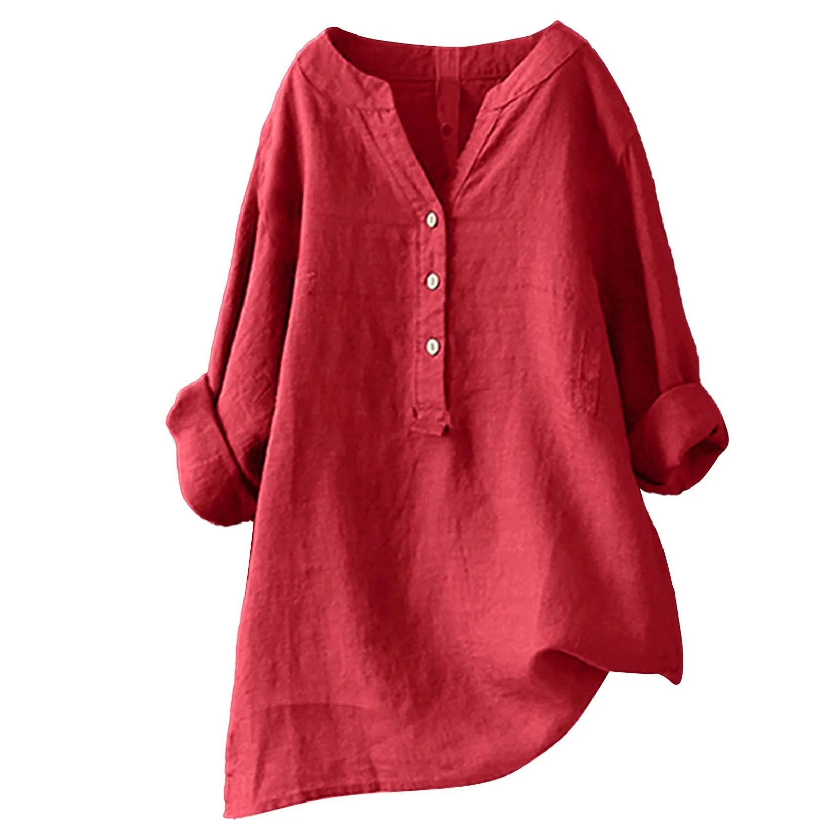 Unisex Women Men Cotton Linen  - Casual Loose Linen Shirt Dress recension och pris