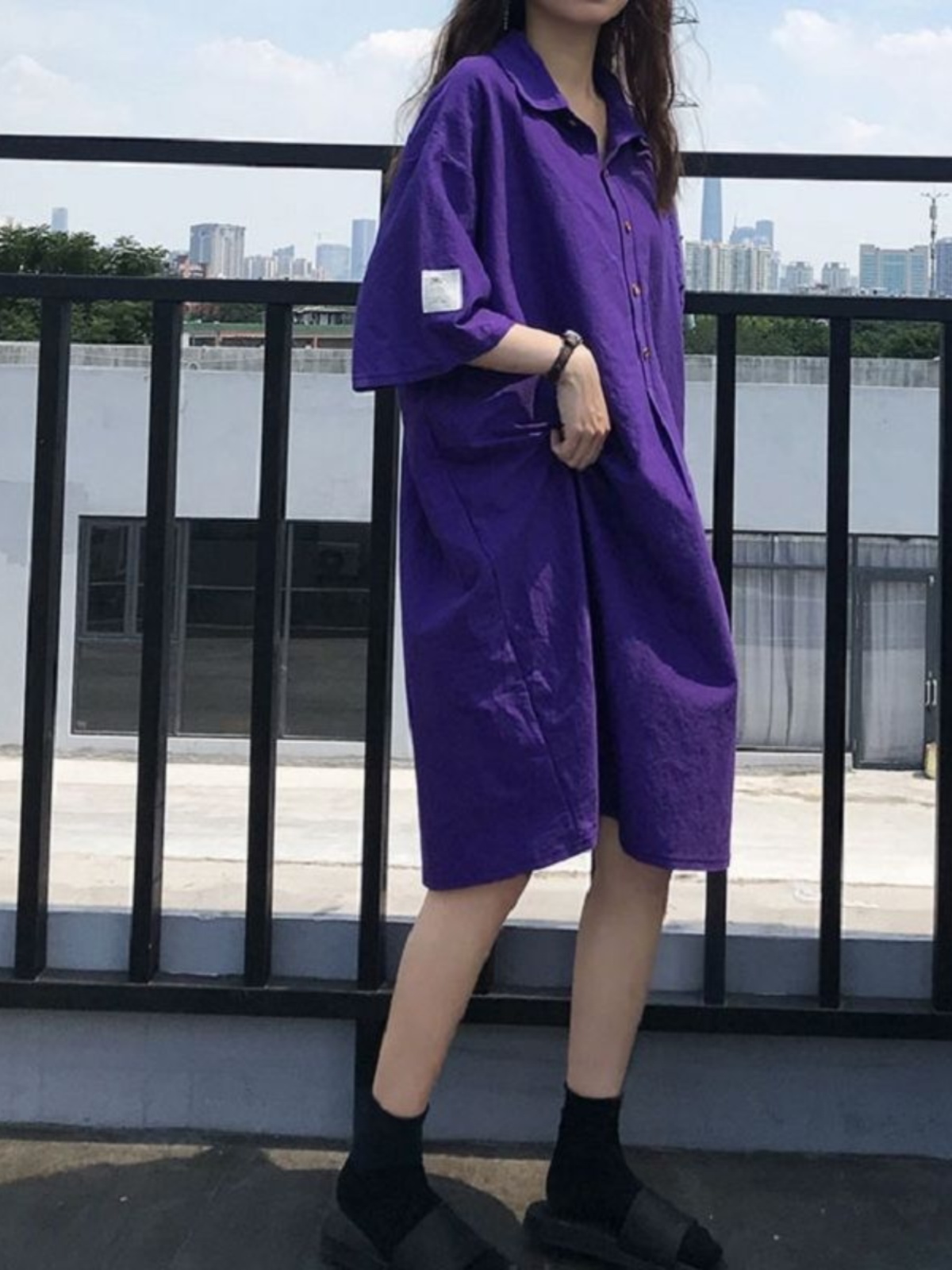 plus Size Shirt Dress Slimming - Korean Style A Line Shirt Dress recension och pris