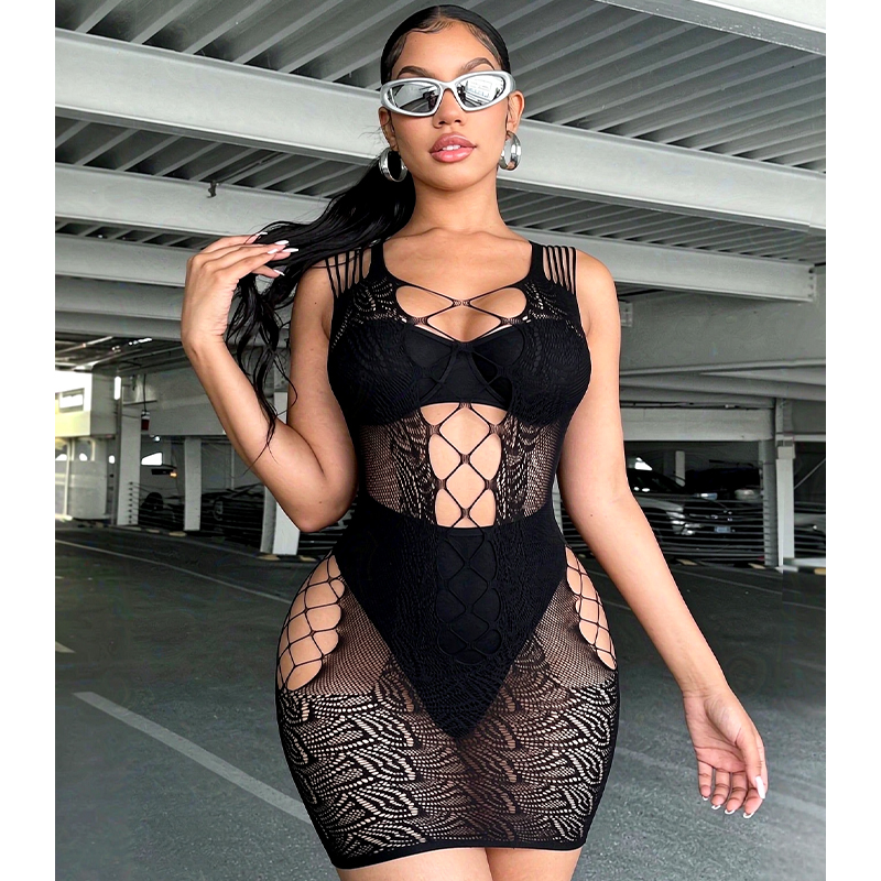 Sexy Lingerie Sleepwear Women  - Sexy Mesh Sheer Bodycon Dress recension och pris