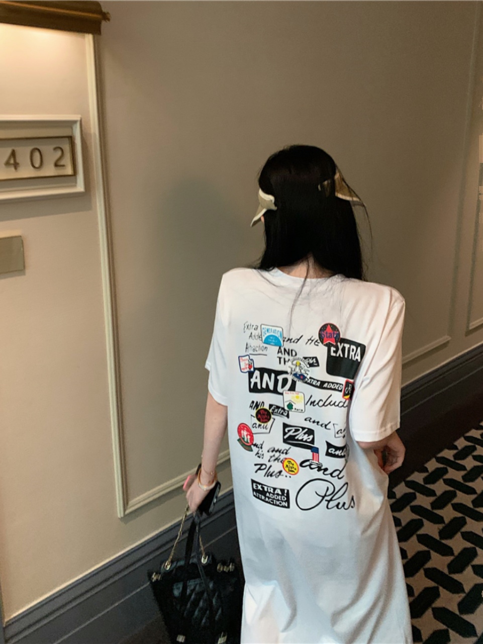 Black Short Sleeve T-Shirt Dre - Korean Style A Line Shirt Dress recension och pris