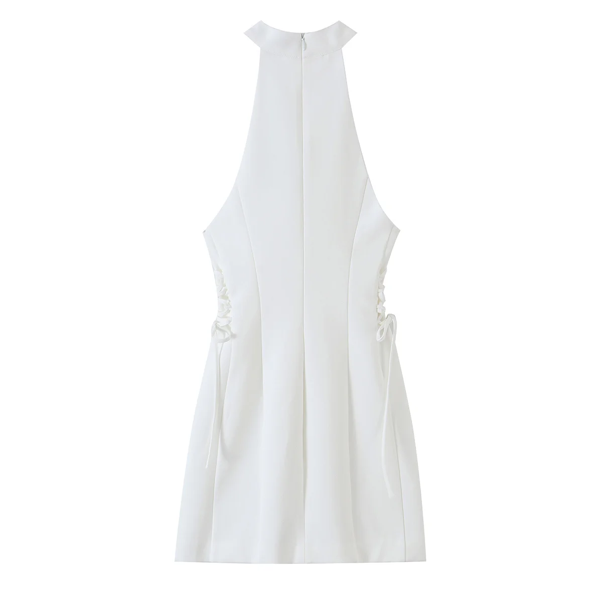 Women White High Neck Halter M - Y2K Backless Halter Mini Dress recension och pris